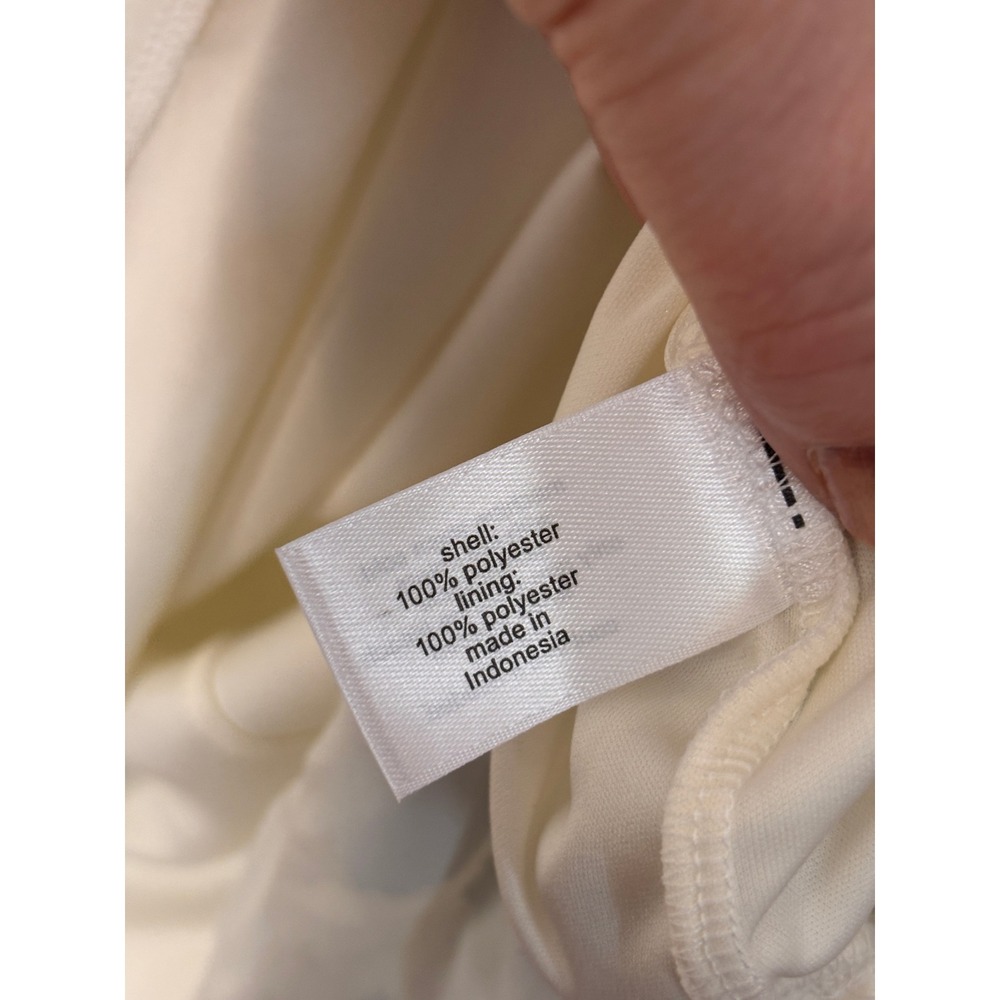 Lane Bryant Shawl V-Neck Blouse 18 Cream Silver Floral Foil Party‎ Glam NWT - Picture 11 of 13